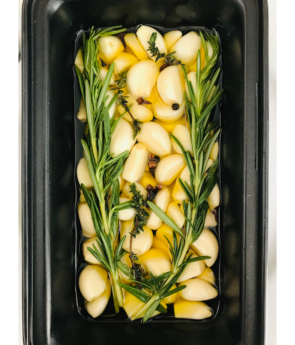 Garlic Confit in Ghee & Extra Virgin Olive Oil slow-cooker  NO Vegetable OIL